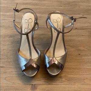 Jessica Simpson Metallic Heels Size 7